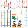 Ninja Warrior Obstacle Course for Kids, 2 x 56 ft Weatherproof Slacklines, 500lbs Weight Capacity Monkey Line, Outdoor Playset Equipment