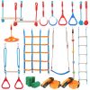 Ninja Warrior Obstacle Course for Kids, 2 x 60 ft Weatherproof Slacklines, 500lbs Weight Capacity Monkey Line, Outdoor Playset Equipment