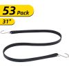 Rubber Bungee Cords, 53 Pack 31" Long, Weatherproof EPDM Rubber Tie Down Straps with Crimped S Hooks