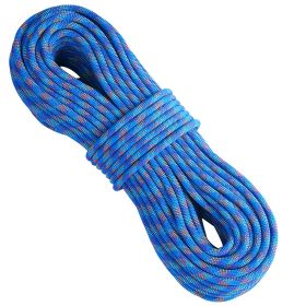 10.2mm Dynamic Climbing Rope, 60M(197ft) Outdoor Rock Climbing Rope 25KN Breaking Tension, Stretchable Fiber Rope with Steel Snap Hooks for Escape