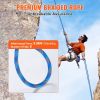 10.2mm Dynamic Climbing Rope, 60M(197ft) Outdoor Rock Climbing Rope 25KN Breaking Tension, Stretchable Fiber Rope with Steel Snap Hooks for Escape